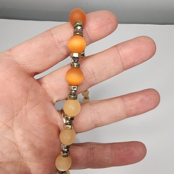 Kenneth Cole Gold Tone Mixed Bead Long Necklace $60 KC24 - Picture 4 of 7